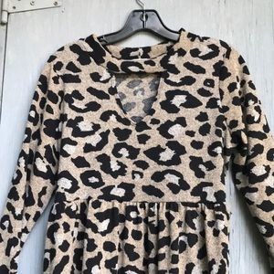 Leopard cut-out dress
